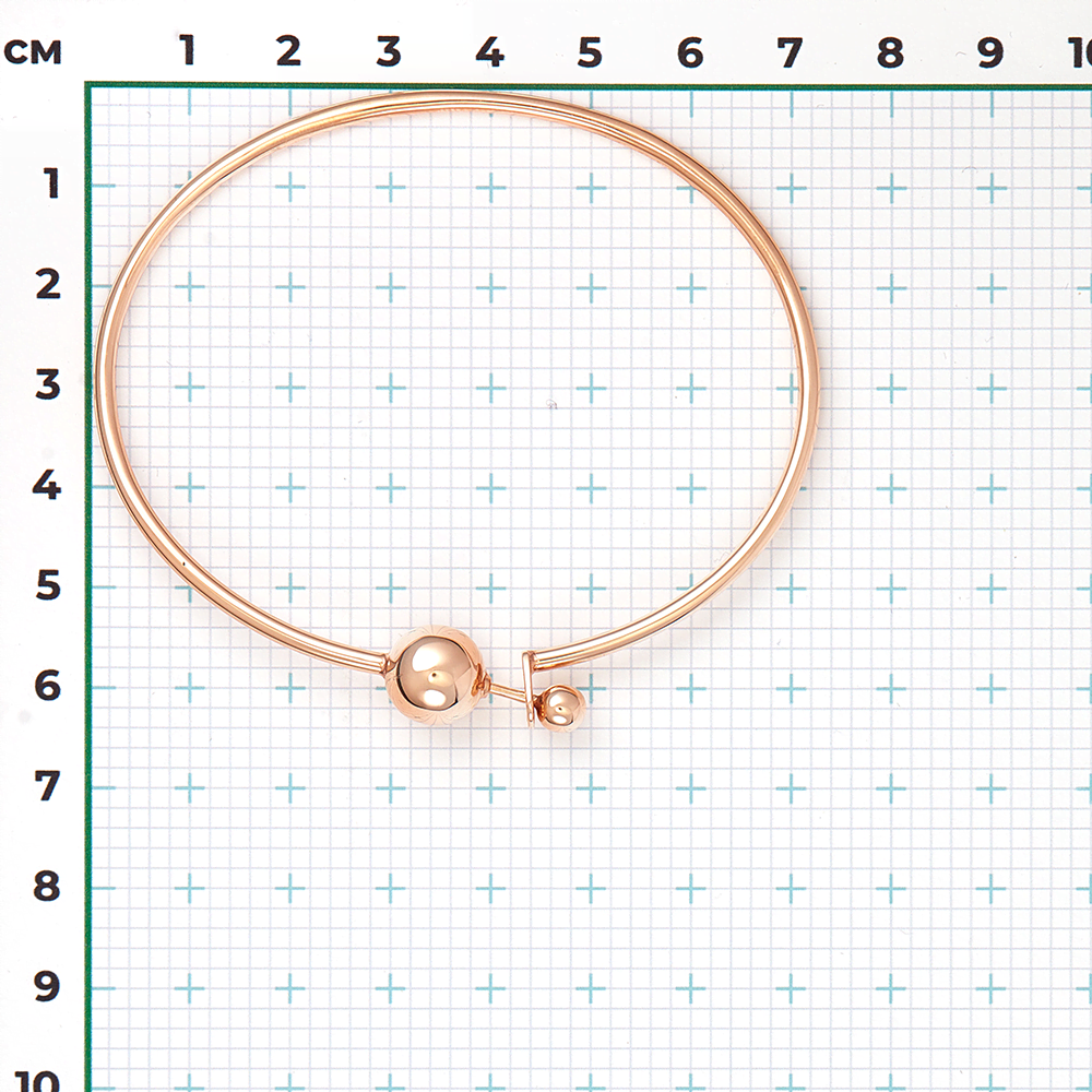 Браслет жесткий из красного золота