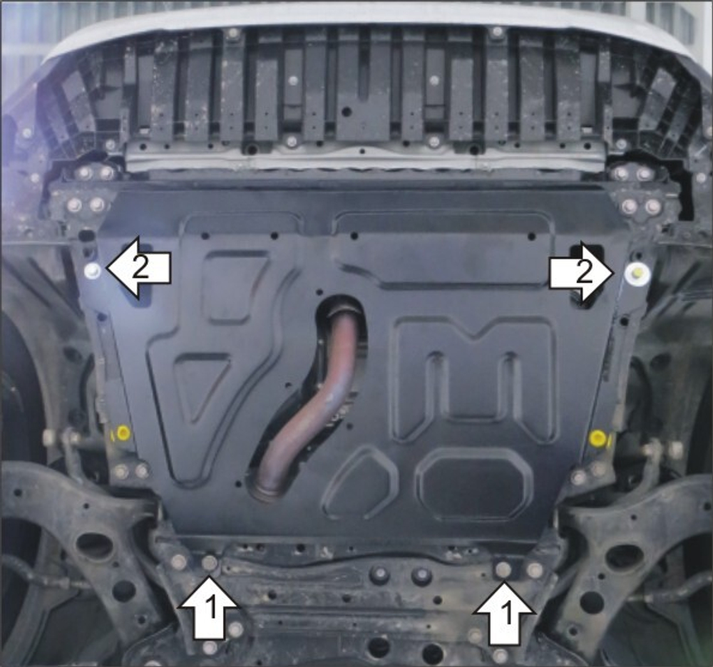 Усиленная защита Motodor картера двигателя, кпп. 2 мм, сталь. для Toyota RAV 4 2013-2019 арт.72503