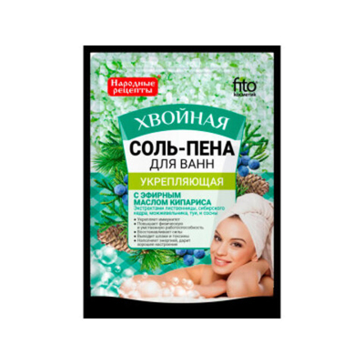 Соль-пена д/ванн ФК Народ.рецепты 200г.Хвойная,укрепляющая