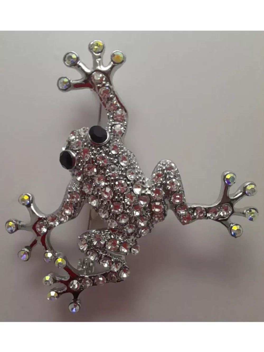 Брошь "Лягушка серебро"