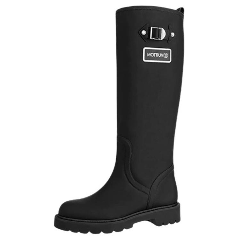 LOUIS VUITTON Territory Flat High Boots "Black" Women"s