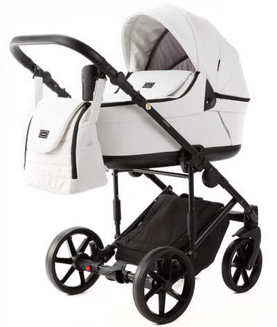 Детская коляска Adamex Locco Light Deluxe 2 в 1 LL-SA01 (БЕЛ.КОЖА)