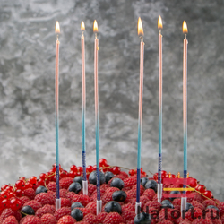 Набор свечей для торта «Перламутр» (градиент розовый, 16 см) 6 шт