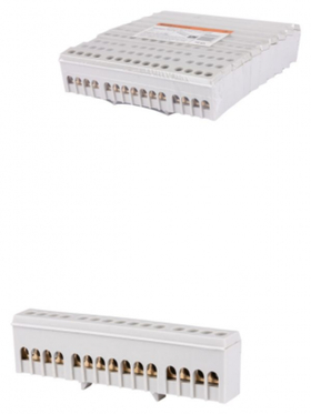 Шина "L" "фаза" в сером изоляторе на DIN-рейку 6x9мм 15 групп TDM SQ0801-0213