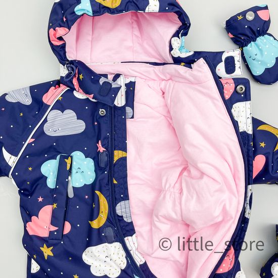 Комбинезон Осень/зима "Разноцветные облака" синий