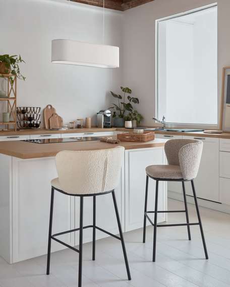 Полубарный стул Ciselia 65 см, белое букле