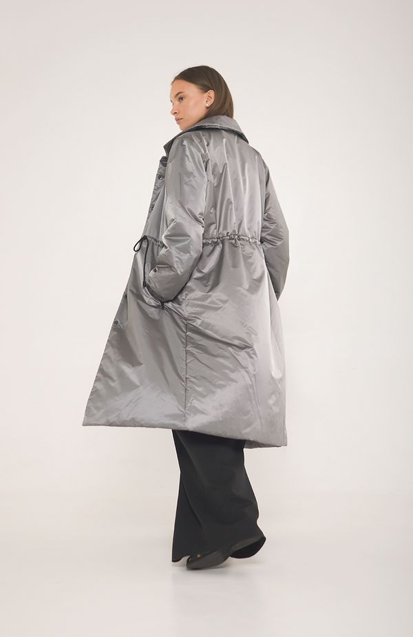 Парка-плащ AW012 серый - фото 2