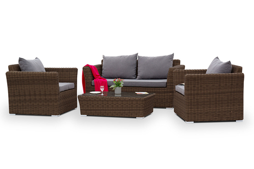 Капучино Сингл лаунж-зона из искусственного ротанга