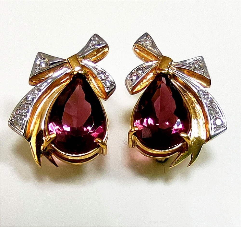 Серьги Эстерелла золото 750, турмалины, бриллианты