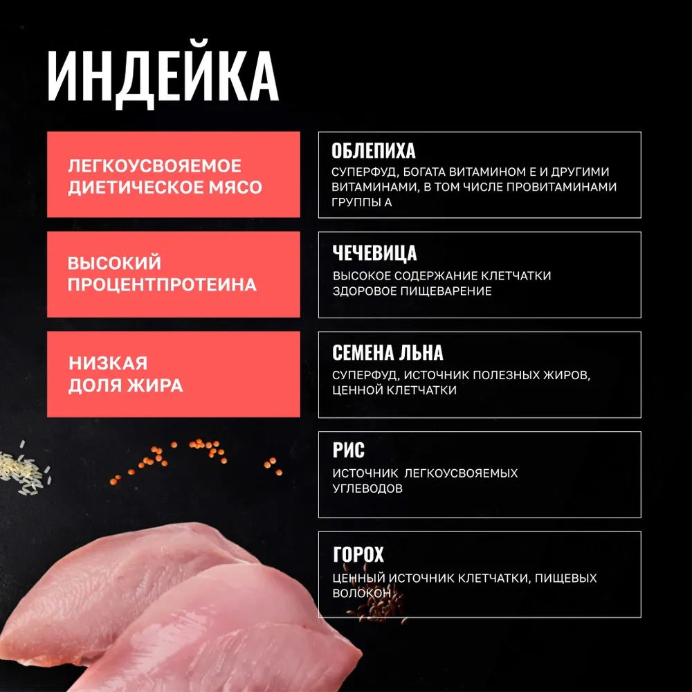 ОДНО МЯСО Сухой корм для щенков с индейкой, 2 кг