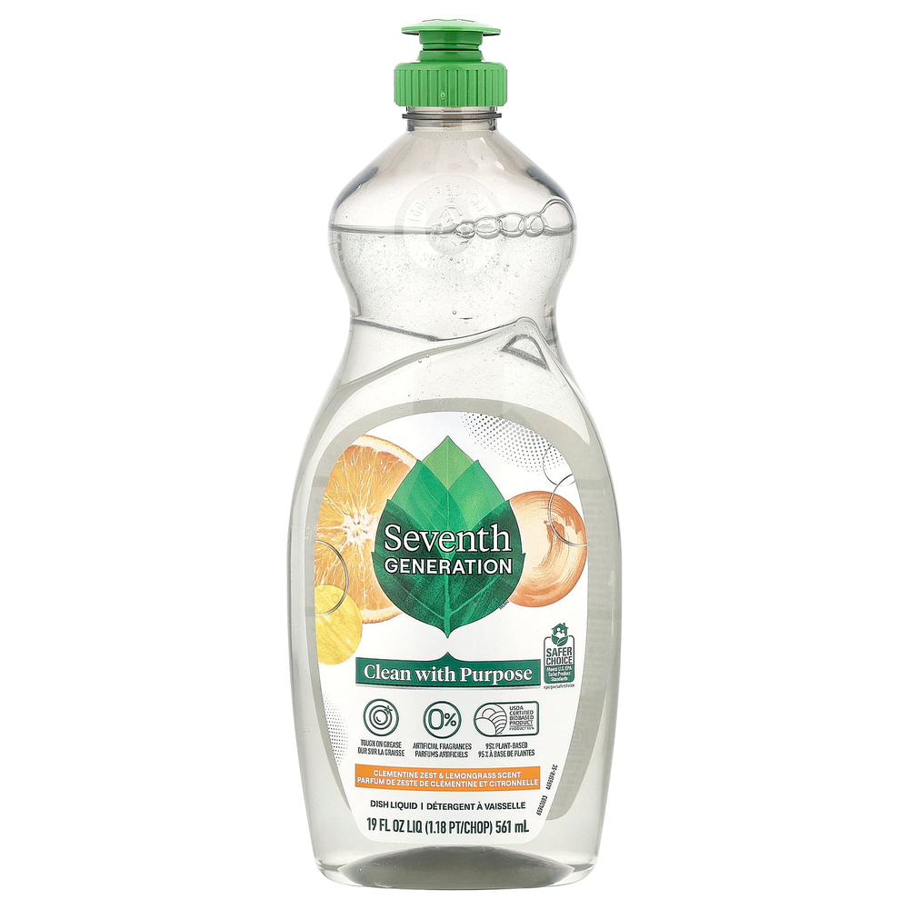 Seventh Generation, Dish Liquid, цедра клементина и лемонграсс, 561 мл (19 жидк. унц.)