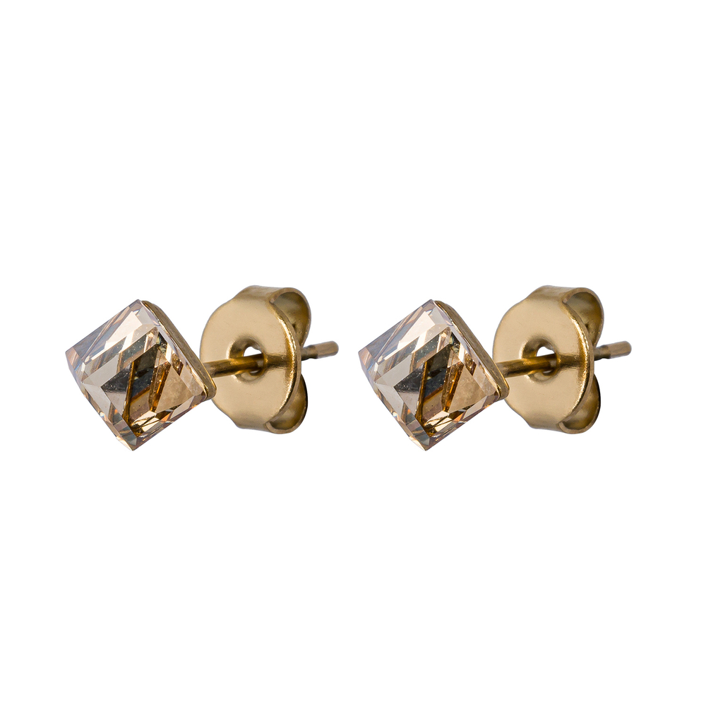 Серьги пусеты Fiore Luna Crystal Champagne SWE0127/1 CH G