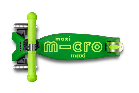 Самокат Maxi Micro Deluxe LED складной, неоновый зеленый