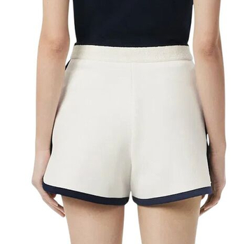 Женские Шорты теннисные Lacoste Tennis Heritage Stretch Pique - white/navy blue