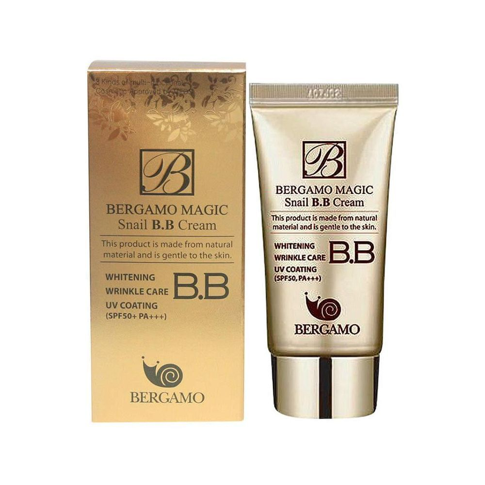Bergamo Magic Snail BB Cream SPF 50 PA+++,Увлажняющий ВВ крем с муцином улитки 50 мл (до 15.11.27)