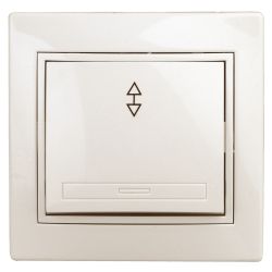 Переключатель Intro Plano 1-103-02 одноклавишный 10А-250В, IP20, СУ, слоновая кость | Intro Plano Слоновая кость