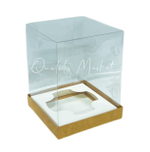 Коробка под торт и кулич с прозрачным куполом 160*160*200 мм (крафт), 10шт