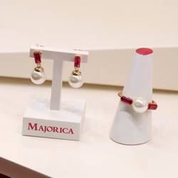 Подарочный комплект Majorica: серьги и кольцо Selene