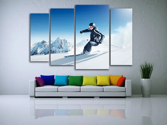 Модульная картина "Лыжник"