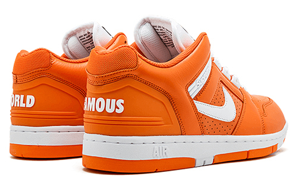 Supreme x Nike SB Air Force 2 Low comfortable non-slip lightweight mid-top sneakers for men and women the same orange