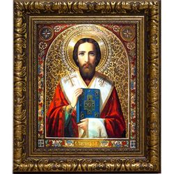 Тихон Амафунтский Святитель, епископ. Икона на холсте.