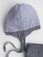 Шапка зимняя для мальчика на завязках и снуд