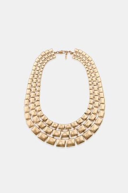 ZARA ТРОЙНОЕ ОЖЕРЕЛЬЕ С МЕТАЛЛИЧЕСКИМИ ПЛАСТИНАМИ, ЗОЛОТИСТЫЙ