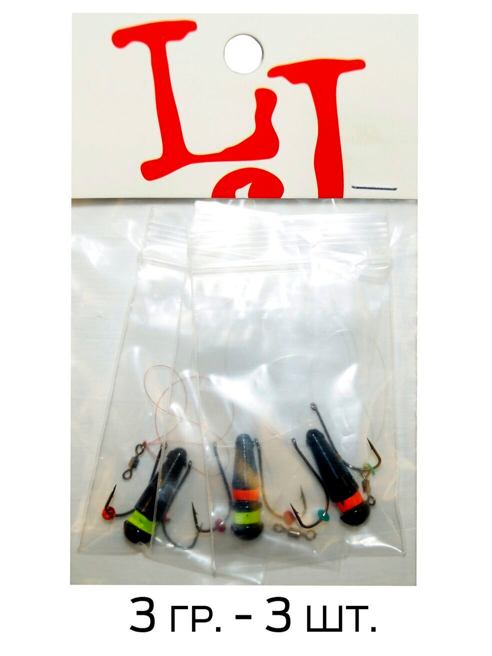 Мормышки свинцовые Lucky John БАЛДА НЕОН MIX2 5г 3 штуки