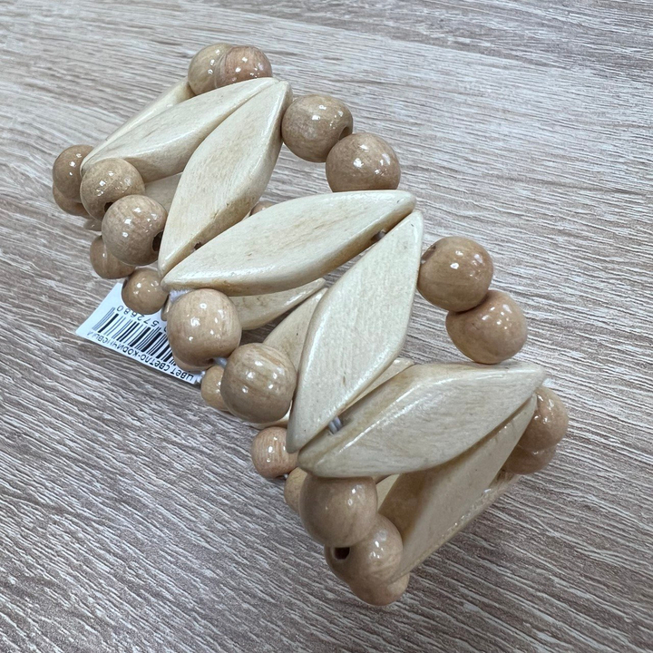 Браслет Колосок дерево, цвет светло-коричневый ширина 35 мм