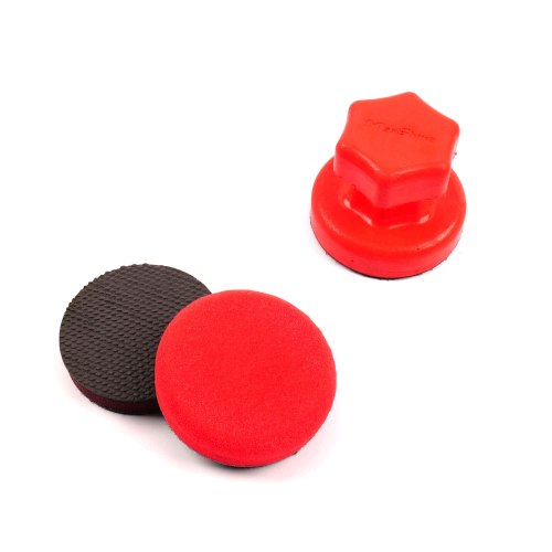 Набор для очистки кузова и нанесения восков d75 мм, дежатель, поролоновый круг, круг-автоскраб