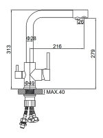 Смеситель для кухни с краном для фильтра L4055W-3 белый