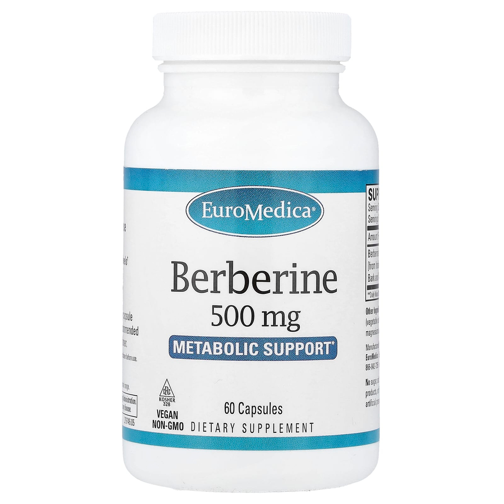 EuroMedica, берберин, 500 мг, 60 капсул