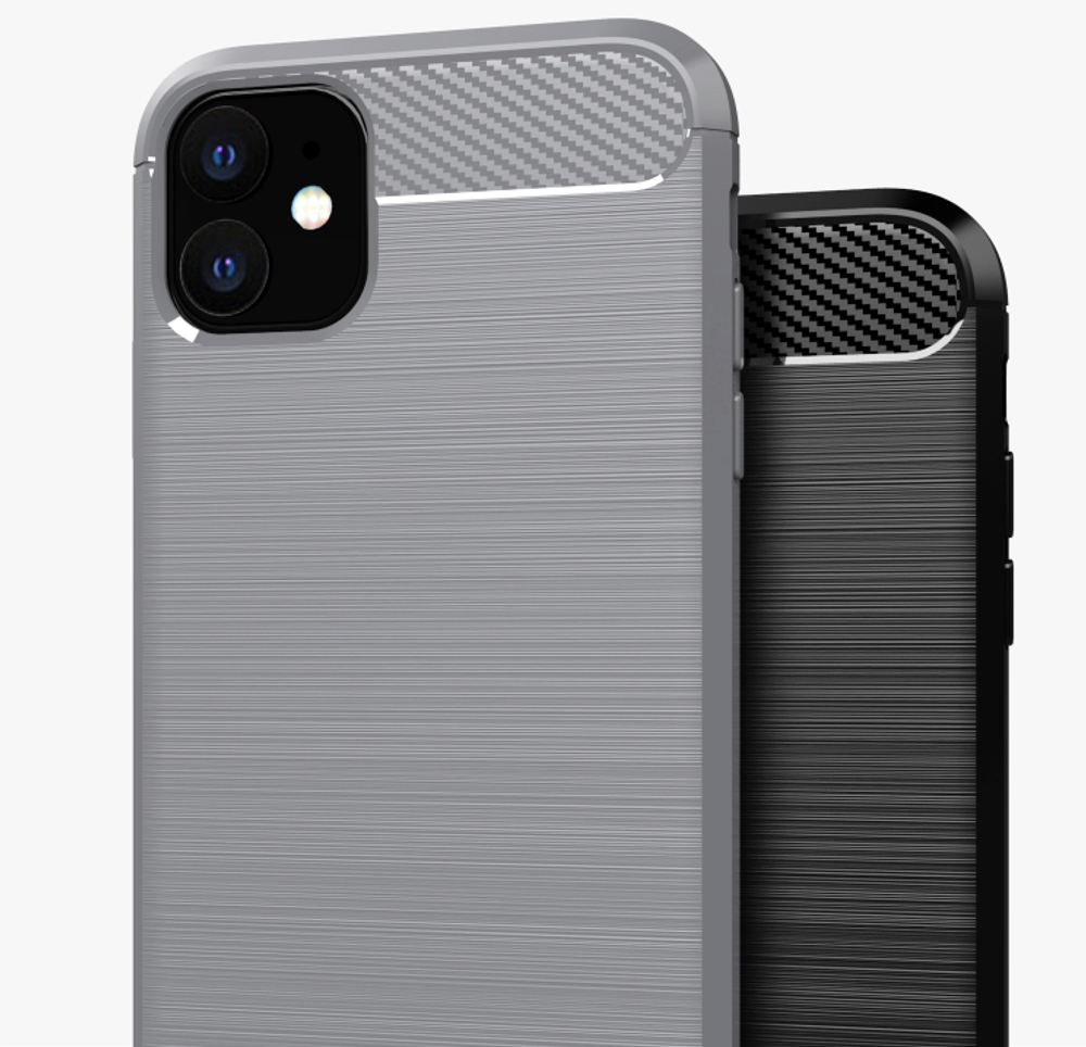 Чехол для iPhone 11 цвет Gray (серый), серия Carbon от Caseport