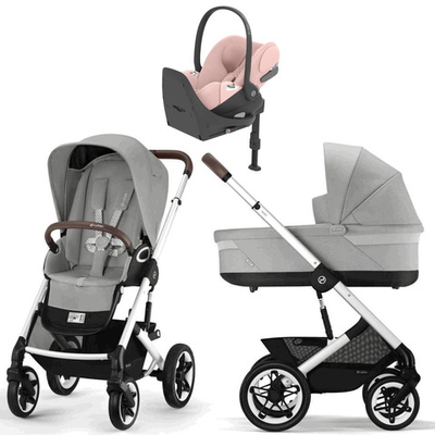 Коляска Cybex Talos S Lux SLV complete Cloud T Peach Pink Plus Base T 4 в 1 Stone Grey с дождевиками