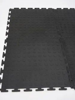 Плитка ПВХ 16шт, модульная плитка для пола черная 5мм, 250х250мм замковый пвх, напольное покрытие