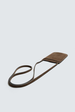 ZARA КОЖАНАЯ СУМКА С ПЛЕЧЕВЫМ РЕМНЕМ, КОРИЧНЕВЫЙ