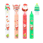 Маркер текстовыделитель Basir, серия "Новый год", цветная упаковка, разноцветные, набор 36 шт, 4 цвета упаковки ассорти