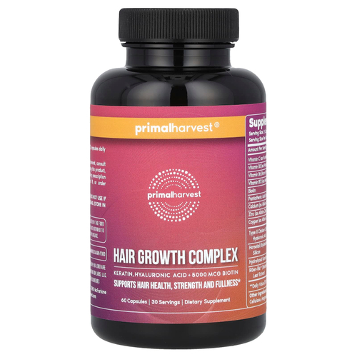 Primal Harvest, комплекс для роста волос, 60 капсул