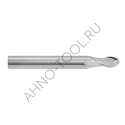Фреза твердосплавная сферическая 4мм (L=50, l=8, хв=6) Z2 35° по алюминию и цвет.металлам BRAL-2B-R2.0 AHNO