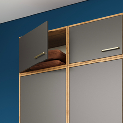 Шкаф-антресоль DIWO Кострома навесной 60x40х42 см, дуб вотан, антрацит, ручка золото