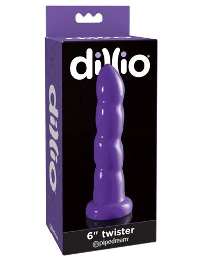 Фиолетовый стимулятор на присоске 6 Twister - 18,4 см. (Цвет: фиолетовый)