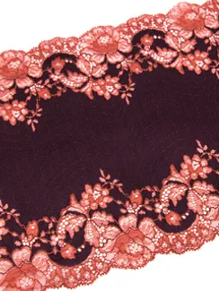 03-239 Кружево эластичное 23 см, слива/терракот
