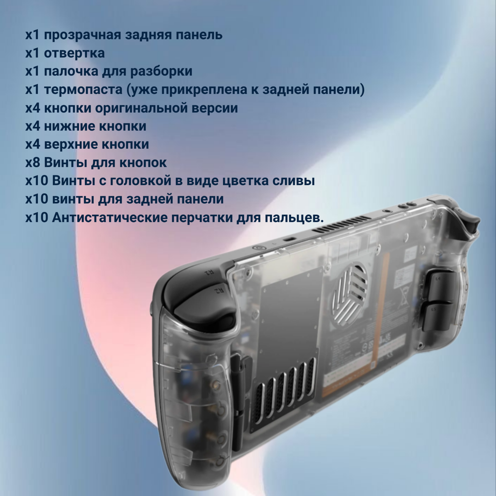 Прозрачная задняя панель PC0106D с вентиляцией  для Steam Deck OLED от JSAUX