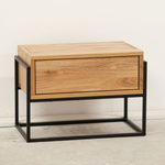 Тумба прикроватная, 53х35х40, G+K, напольная, с ящиком, на ножках, из массива дуба, MAKOSA