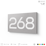 Номер на дверь 268, табличка на дверь для офиса, квартиры, кабинета, аудитории, склада, серая 120х70 мм, Айдентика Технолоджи