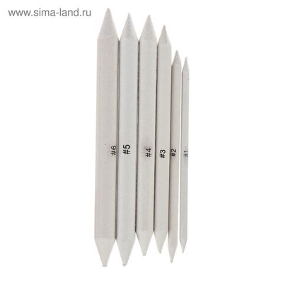 Растушевщик бумажный, набор 6 штук (d: 1, 2, 3, 4, 5, 6, мм) ЗХК Невская палитра