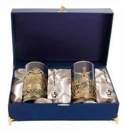 Чайная Пара "Москва+Славься Отечество!"  в шкатулке