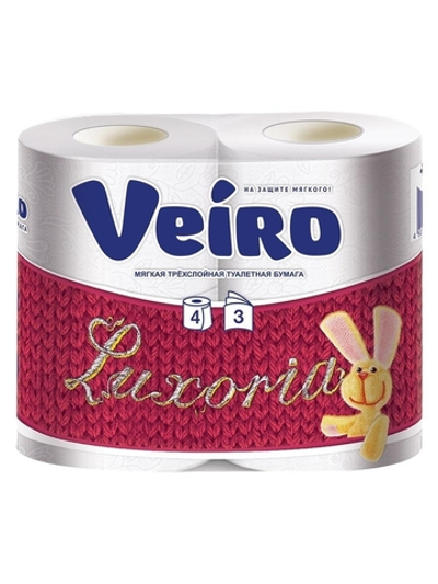 Бумага туалетная LINIA VEIRO Luxoria 3 сл., 4 рул.