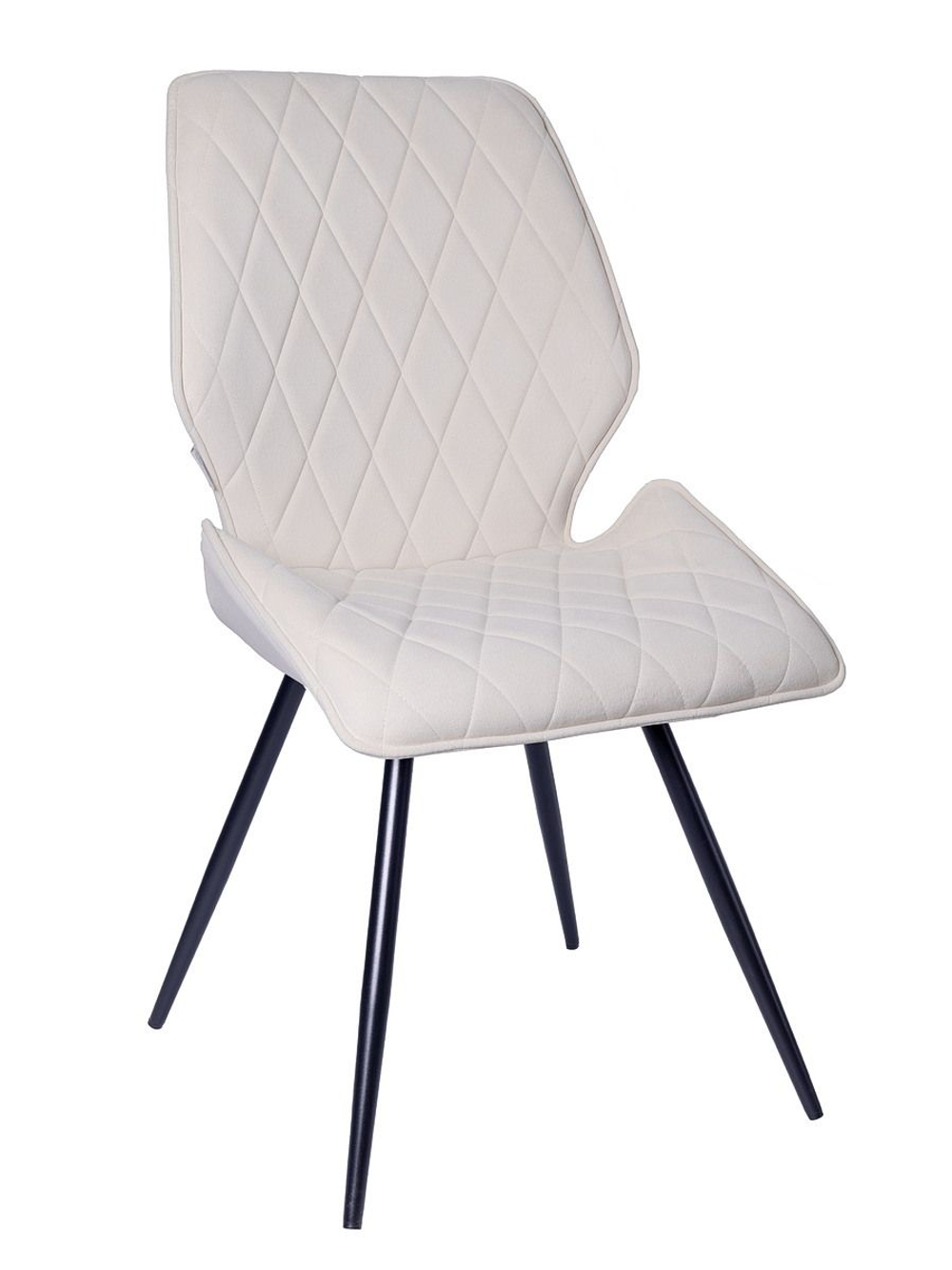 Стул LA ALTA OSTIN 360 велюр ванильный, каркас круглый черный