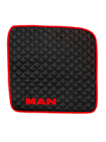 Ковры MAN TGX с 2-мя ящиками (автомат) (экокожа, черный, красный кант, красная вышивка)
